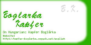 boglarka kapfer business card